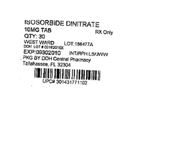 Label Image For 10mg (Isosorbide Dinitrate 10mg(west Ward))